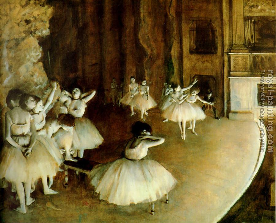 Edgar Degas : Ballet Rehearsal on Stage